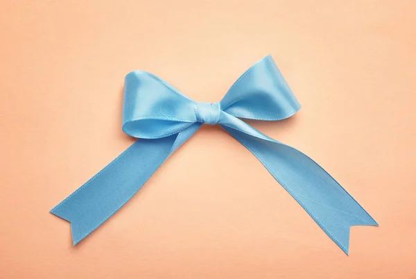 Blue Ribbon Bow Color Background — Stock Photo, Image