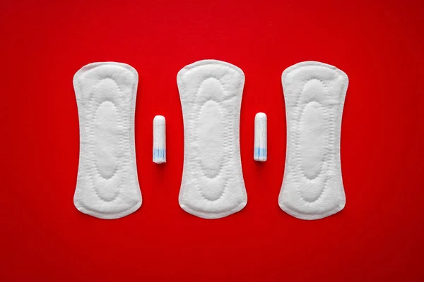 Menstruációs Párna Tampon Színes Háttérrel — Stock Fotó