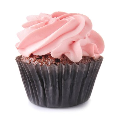 beyaz zemin üzerinde leziz cupcake