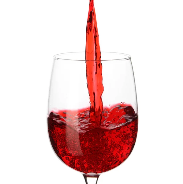 Chutné Víno Nalil Sklenice Bílém Pozadí — Stock fotografie