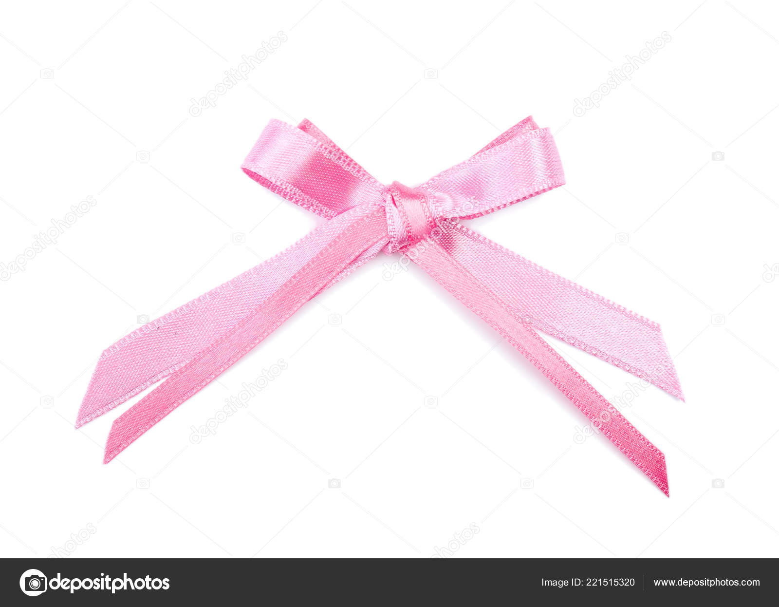 Beautiful Bow Made Pink Ribbon White Background Stock Photo by