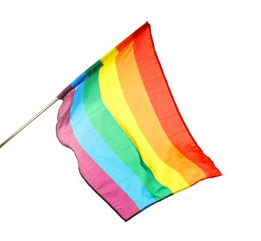 Beyaz zemin üzerine Lgbt gökkuşağı bayrağı