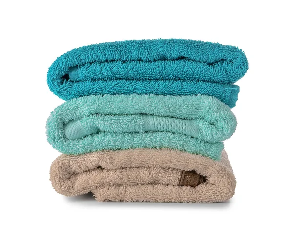 Stack Clean Soft Towels White Background — Stock Photo, Image