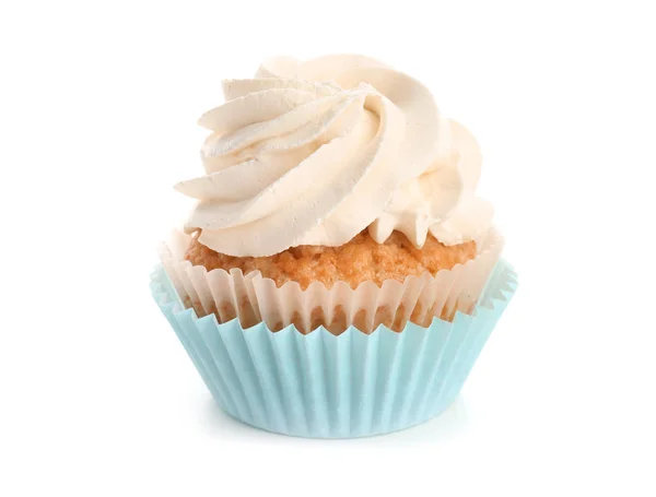 Zoet Cupcake Witte Achtergrond — Stockfoto