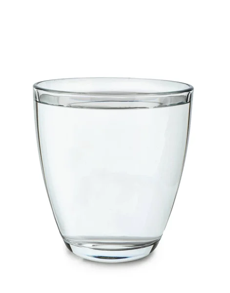 Verre Eau Fraîche Propre Sur Fond Blanc — Photo