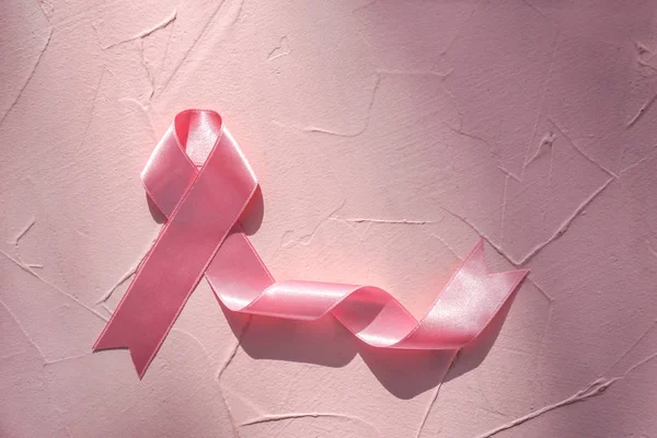 Pink Ribbon Color Table Breast Cancer Concept — Stock Photo, Image