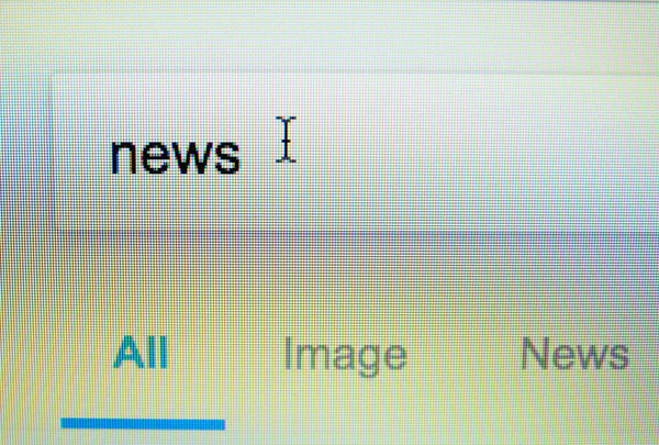 Page Internet Browser Word News Search Bar — Stock Photo, Image