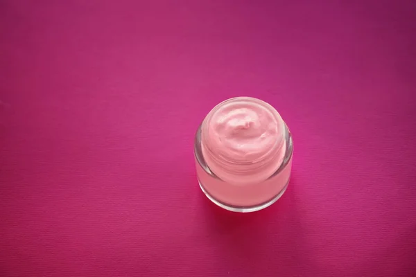 Jar Body Cream Color Table — Stock Photo, Image