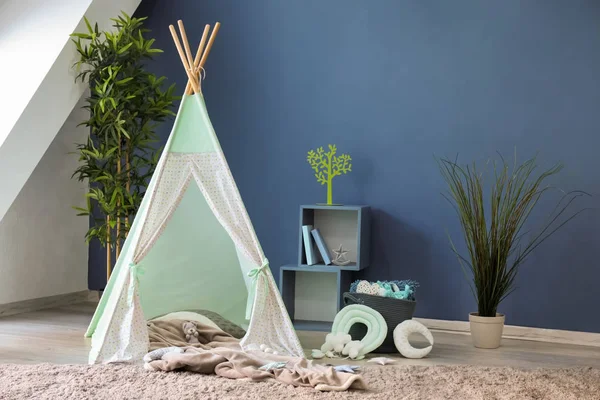 Cozy Play Tent Kids Interior Room — Stock Photo, Image