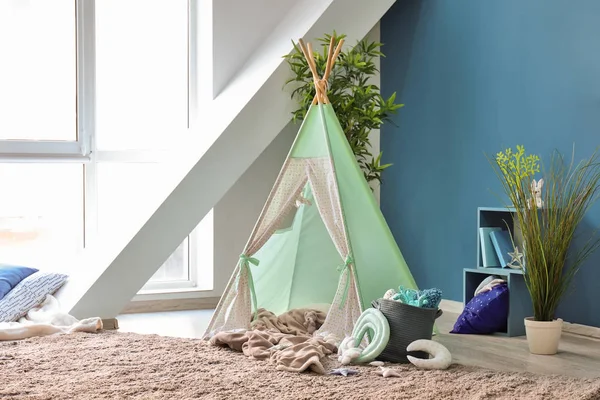 Cozy Play Tent Kids Interior Room — Stock Photo, Image