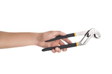 Pense erkek elinde beyaz izole