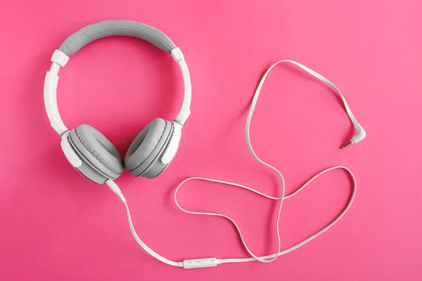 Modern Headphones Color Background — Stock Photo, Image