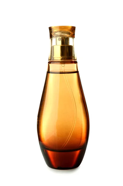 Flacon Transparent Parfum Sur Fond Blanc — Photo