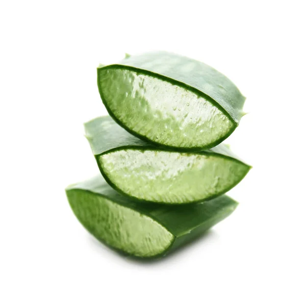 Slices Aloe Vera White Background — Stock Photo, Image