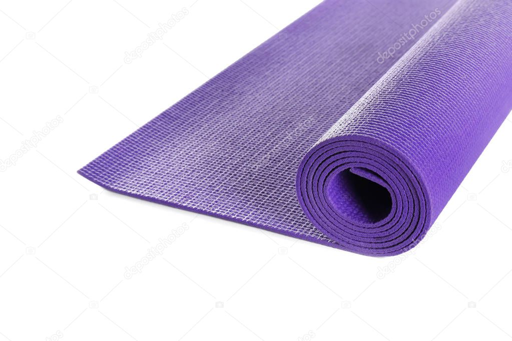 Color yoga mat on white background