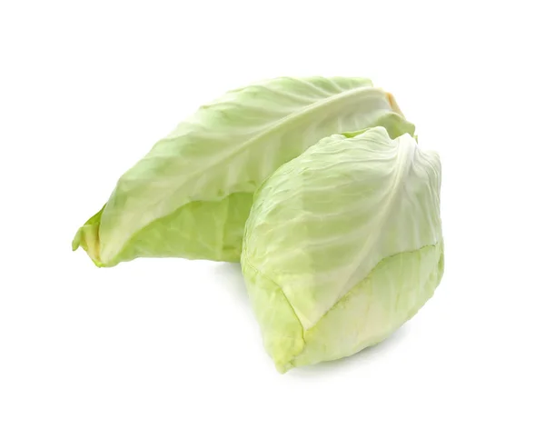 Fresh Pointed Cabbages White Background — Stock Photo, Image