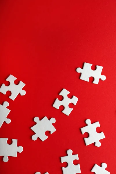 Pieces Jigsaw Puzzle Color Background — Stock Photo, Image