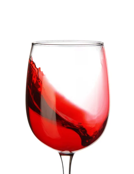 Glas Mit Süßem Schmackhaftem Wein Auf Weißem Hintergrund — Stockfoto