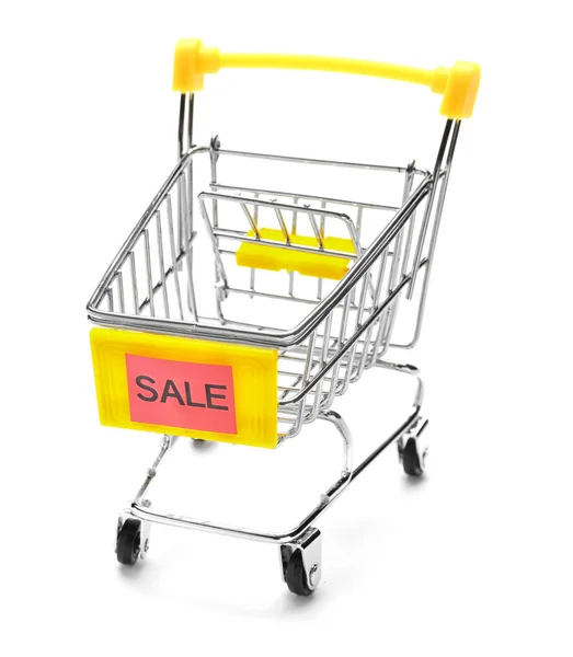 Empty Shopping Cart White Background — Stock Photo, Image