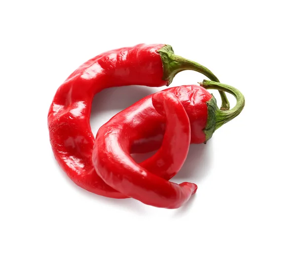 Red Chili Peppers White Background — Stock Photo, Image