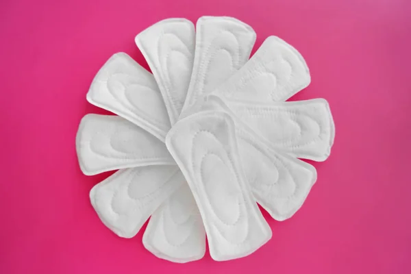 Podkładki Menstruacyjne Tle Koloru — Zdjęcie stockowe