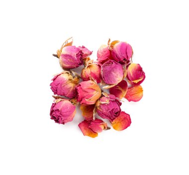 beyaz zemin üzerine kurutulmuş güller