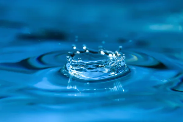 Splash Falling Water Drop Closeup — Stock Photo, Image