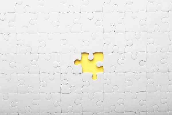 White Jigsaw Puzzle Missing Piece — Stock Photo, Image