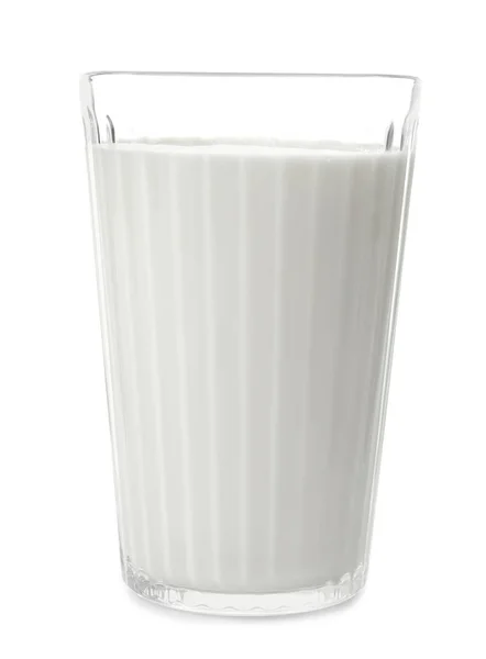 Склянка Молока Білому Фоні — стокове фото