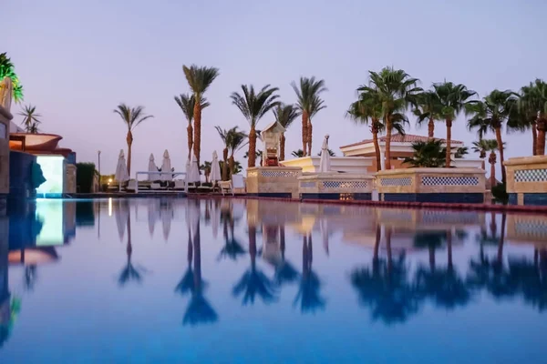 Beautiful View Hotel Territory Pool Tropical Resort Evening — Stock Photo, Image