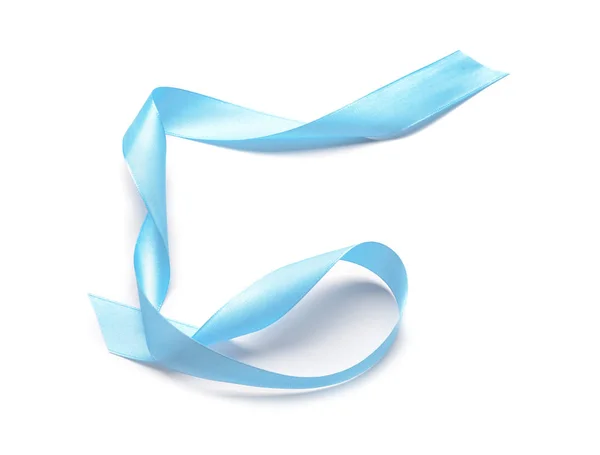 Blue Ribbon White Background — Stock Photo, Image