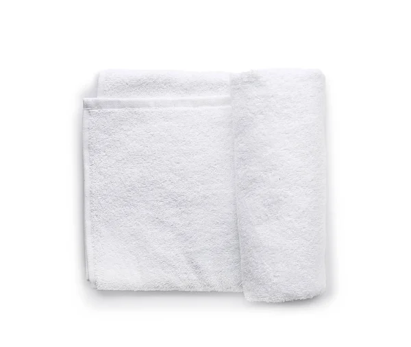 Schone Zachte Handdoek Witte Achtergrond — Stockfoto