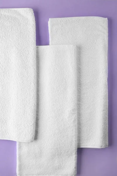 Clean Soft Towels Color Background — Stock Photo, Image