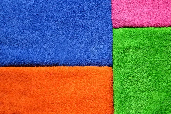 Färg Frotté Handdukar Som Bakgrund Närbild — Stockfoto