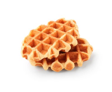 Beyaz zemin üzerine lezzetli waffle