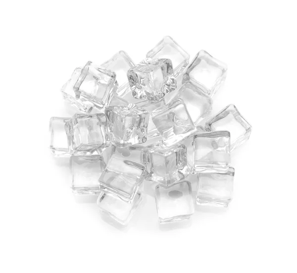 Ice Cubes White Background — Stock Photo, Image