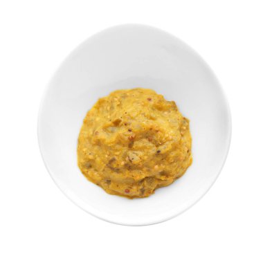 Plaka beyaz zemin üzerine lezzetli sos ile