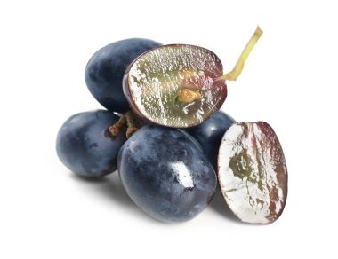 Ripe sweet grapes on white background clipart