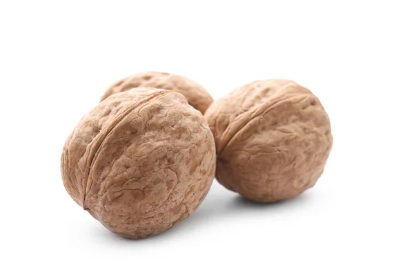 Вкусные Орехи Белом Фоне — стоковое фото