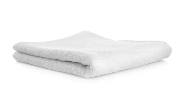 Asciugamano Morbido Pulito Sfondo Bianco — Foto Stock