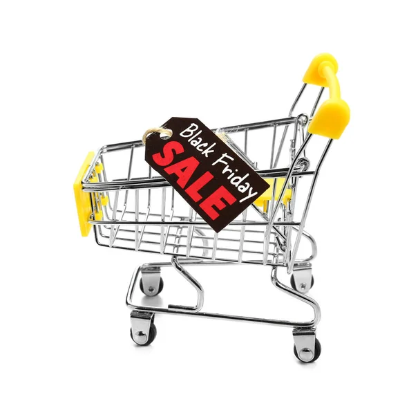 Empty Shopping Cart White Background Hot Sale Concept — Stock Photo, Image