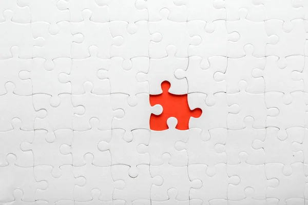 White Jigsaw Puzzle Missing Piece — Stock Photo, Image