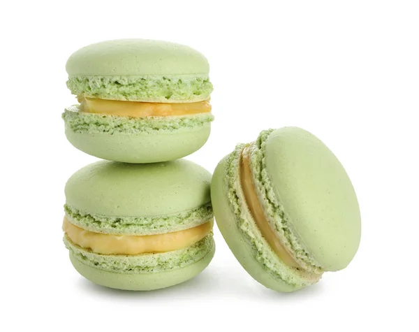 Sweet Colorful Macaroons White Background — Stock Photo, Image