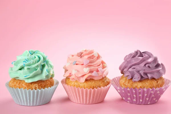 Νόστιμα Cupcakes Φόντο Χρωμάτων — Φωτογραφία Αρχείου