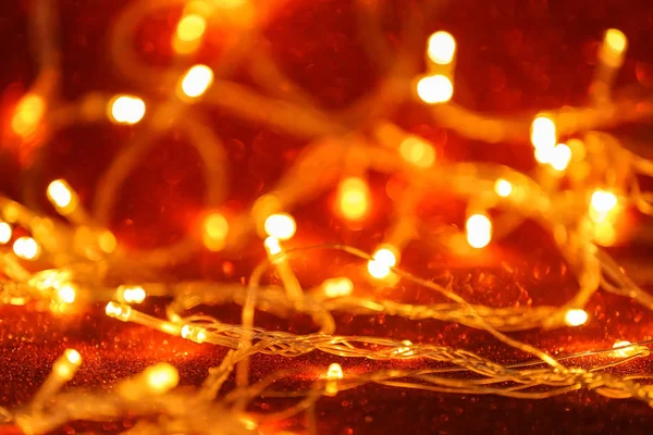Glowing Christmas Lights Color Background — Stock Photo, Image