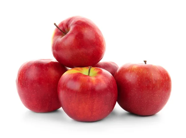 Ripe Tasty Apples White Background — Stock Photo, Image