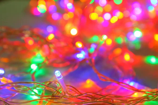 Glowing Christmas Lights Closeup — Stock Photo, Image