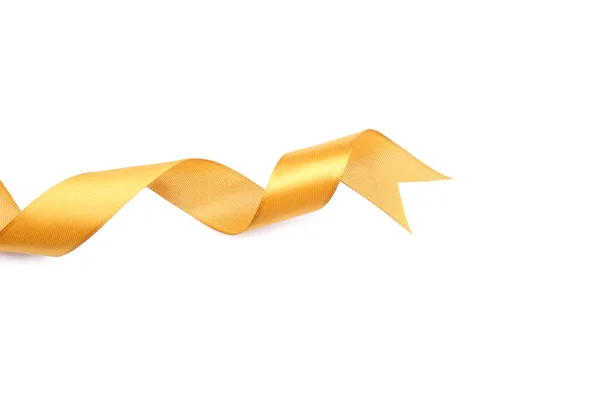 Beautiful Golden Ribbon White Background — Stock Photo, Image