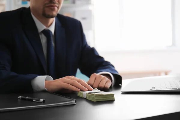 Businessman Bribe Table Corruption Concept — Stock Photo, Image