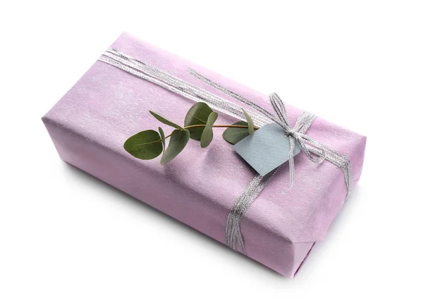 Beautiful Gift Box White Background — Stock Photo, Image